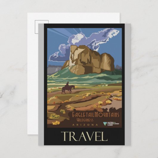 アリゾナ山脈ヴィンテージレトロ旅行ポスター ポストカード (正面/裏面)