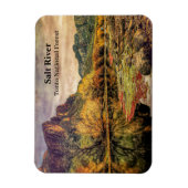 アリゾナ川ソノラン砂漠の山々デジタルアート マグネット (縦)