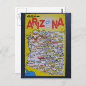 アリゾナ州の地図 ポストカード (正面/裏面)