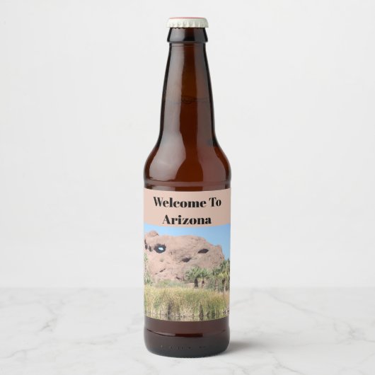 アリゾナ州の地標へようこそ ビールラベル (正面)