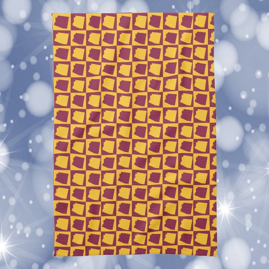 アリゾナ州の幾何学模様 マロンゴールド キッチンタオル