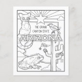 アリゾナ州の形状とファクトのカラーページ チラシ (正面)