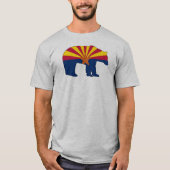 アリゾナ州の旗を持つクマ Tシャツ (正面)