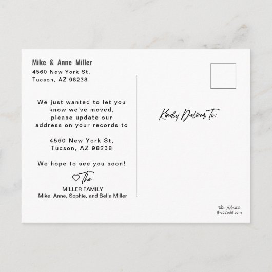 アリゾナ州の目的地の移動案内 インビテーションポストカード (裏面)