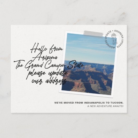 アリゾナ州の目的地の移動案内 インビテーションポストカード (正面)
