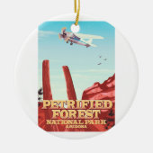 アリゾナ州の石化森林国立公園。 セラミックオーナメント (正面)