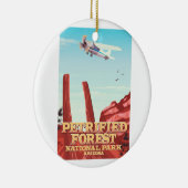 アリゾナ州の石化森林国立公園。 セラミックオーナメント (右)