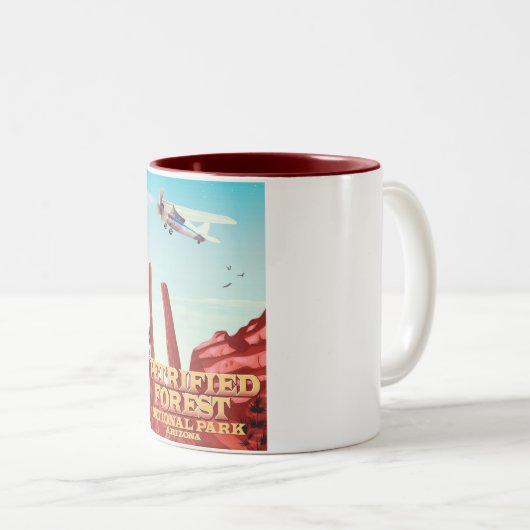 アリゾナ州の石化森林国立公園。 ツートーンマグカップ (正面右)