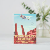 アリゾナ州の石化森林国立公園。 ポストカード (スタンド正面)