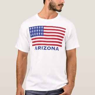 アリゾナ州の細部をデザインした愛国的なアメリカ国旗 Tシャツ