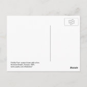アリゾナ州の絵葉書、ウチワサボテンの花とミツバチ ポストカード (裏面)