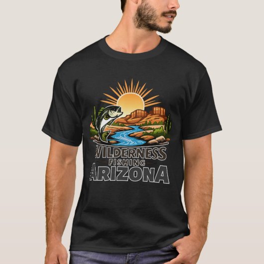 アリゾナ州の荒野の釣りカスタマイズ可能 Tシャツ (正面)