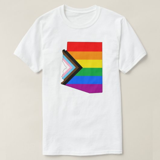アリゾナ州の誇り LGBTQ プログレスプライド Tシャツ (デザイン正面)