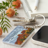 アリゾナ州の赤い岩と紅葉 キーホルダー (正面右)