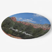 アリゾナ州の赤い岩のパノラマ ペーパープレート (アングル)