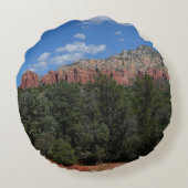アリゾナ州の赤い岩のパノラマ ラウンドクッション (裏面)