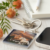 アリゾナ州の野生の馬 キーホルダー (正面右)