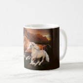 アリゾナ州の野生の馬 コーヒーマグカップ (正面右)