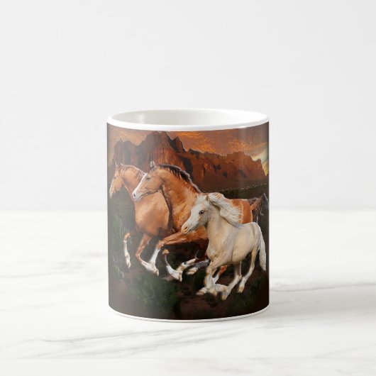 アリゾナ州の野生の馬 コーヒーマグカップ (中央)
