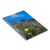 アリゾナ州アメリカ丘の中のサボテン ノートブック (右側)