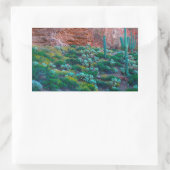 アリゾナ州アメリカ砂漠植物 長方形シール (バッグ)