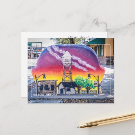 アリゾナ州ギルバートからの挨拶 ポストカード (正面/裏面インサイチュ)