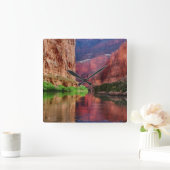 アリゾナ州グランドキャニオンのコロラド川 スクエア壁時計 (ホーム)