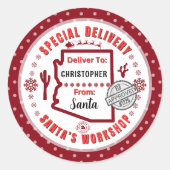 アリゾナ州サンタから子どもへの特別配達 ラウンドシール (正面)