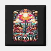 アリゾナ州シャツアズレトロデザートカボスファミリー マグネット (正面)