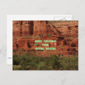 アリゾナ州セドナからの聖降誕祭お目出度う シーズンポストカード (正面/裏面)