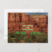 アリゾナ州セドナから聖降誕祭お目出度う シーズンポストカード (正面/裏面)