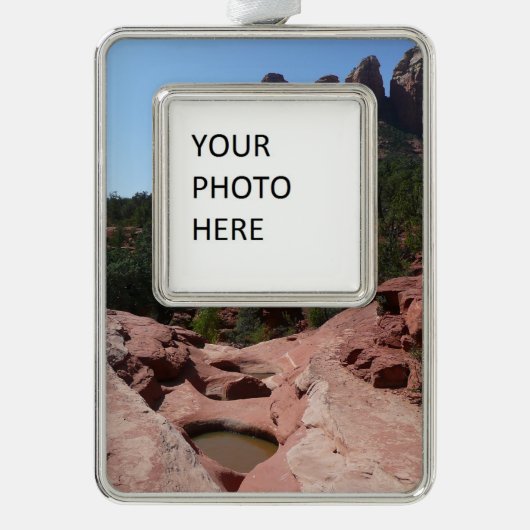 アリゾナ州セドナにある7つの神聖なプール シルバープレートフレームオーナメント (正面)