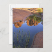 アリゾナ州セドナの大聖堂ロックの反射 ポストカード (正面/裏面)