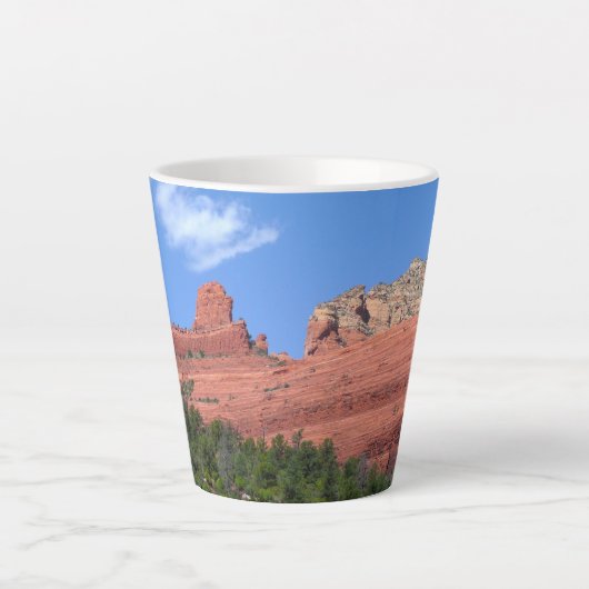 アリゾナ州セドナの蒸気船ロック写真 カフェラテマグ (正面)