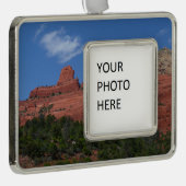 アリゾナ州セドナの蒸気船ロック写真 シルバープレートフレームオーナメント (右)