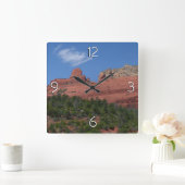 アリゾナ州セドナの蒸気船ロック写真 スクエア壁時計 (ホーム)