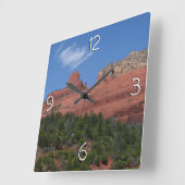 アリゾナ州セドナの蒸気船ロック写真 スクエア壁時計 (傾斜)