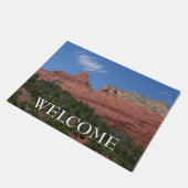 アリゾナ州セドナの蒸気船ロック写真 ドアマット (アングル)