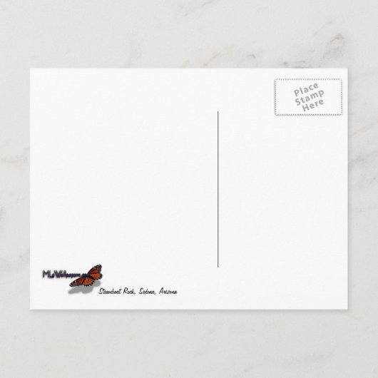 アリゾナ州セドナの蒸気船ロック写真 ポストカード (裏面)