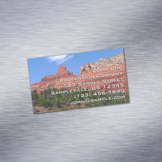 アリゾナ州セドナの蒸気船ロック写真 マグネット名刺 (インサイチュ)