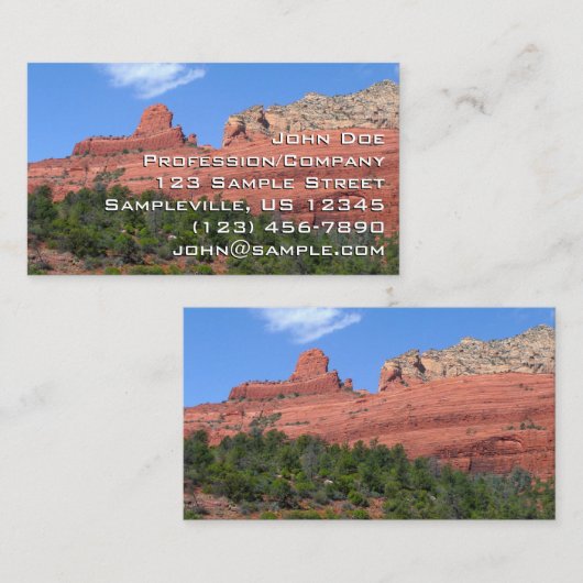 アリゾナ州セドナの蒸気船ロック写真 名刺 (正面/裏面)
