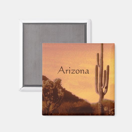 アリゾナ州ソノランの夕日 マグネット (正面/裏面)