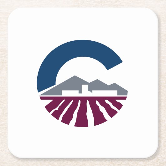 アリゾナ州チャンドラー国旗 スクエアペーパーコースター (正面)