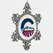 アリゾナ州チャンドラー国旗 スノーフレークピューターオーナメント (左)