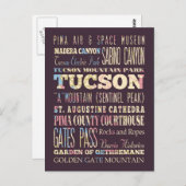 アリゾナ州ツーソンの観光スポットと有名な場所。 ポストカード (正面/裏面)