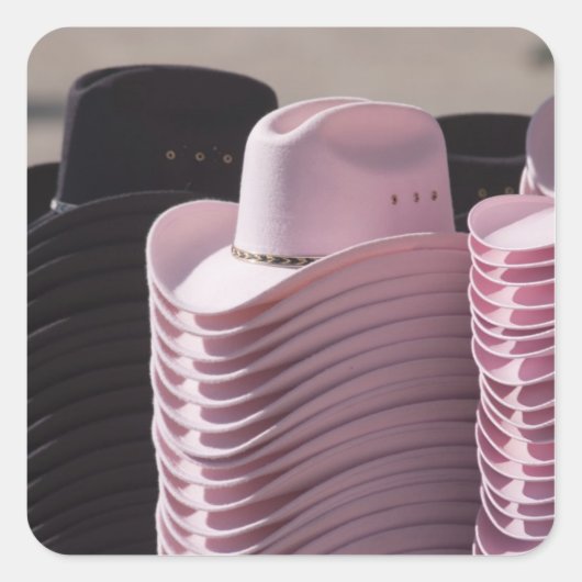 アリゾナ州ツーソン。カウボーイの帽子男性へと女性 スクエアシール (正面)