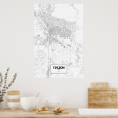 アリゾナ州ツーソン（黒の白） ポスター (キッチン)
