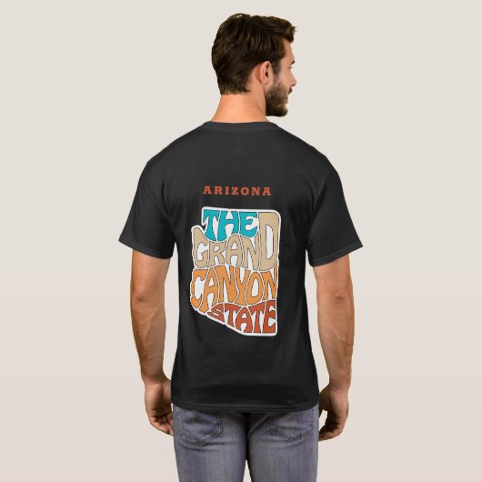 アリゾナ州ニックネームワードアート Tシャツ (裏面フル)