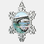 アリゾナ州ハバスレイクシティのロンドンブリッジ スノーフレークピューターオーナメント (右)