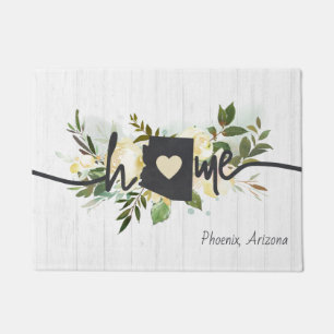 アリゾナ州パーソナライズされたユアホームシティ素朴 ドアマット